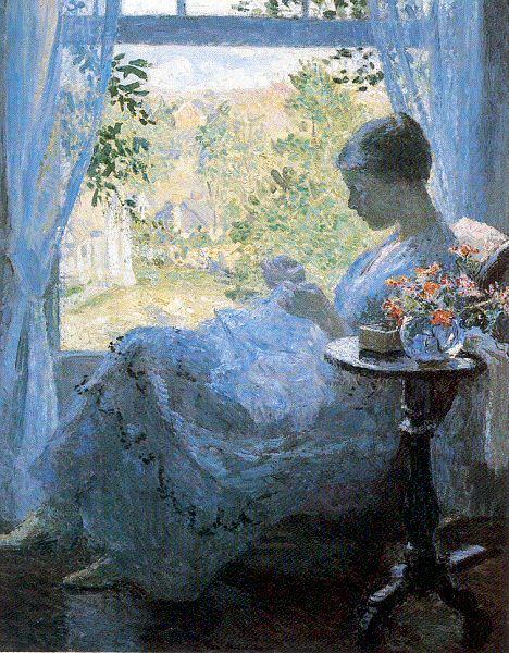 Melchers, Gari Julius Young Woman Sewing oil painting picture